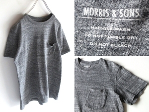 ネコポス対応 MORRIS&SONS モリス&サンズ コットン天竺 丸胴ポケットTシャツ 半袖 カットソー 0 杢グレー 男女着用可 Bshop ビショップ