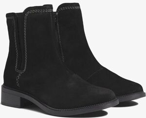 Clarks 25.5cm チェルシー ブーツ ブラック ジッパー サイドゴア レザー ブ コンフォート ヒール オフィス スニーカー ローファー AAA297