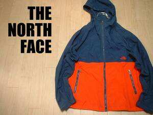 売り切りTHE NORTH FACEコンパクトジャケット美品Lネイビーxオレンジ正規NP16970ザ ノースフェイスCOMPACT JACKETマウンテンパーカー紺x橙