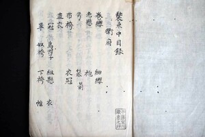 ＊江戸期「装束中目録」写本／衛府 武官 将軍 烏帽子 直衣 秘伝書＊