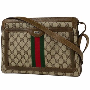 グッチ GUCCI GG柄 ショルダーバッグ 90402013 オールドグッチ ショルダーバッグ ベージュ ブラウン レディース 【中古】