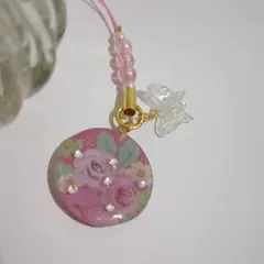 ハンドメイド 花柄チャーム