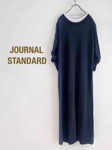 【2点以上で送料無料】JOURNAL STANDARD ジャーナルスタンダード コットンリネンロングワンピース マキシワンピース ネイビー