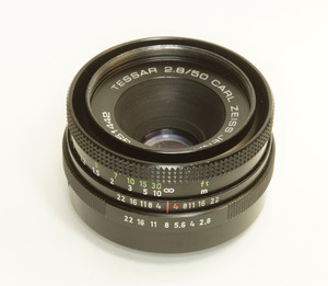 ドイツ製 Carl Zeiss Jena Tessar 2.8/50 M42 834N-442 ブラック 最終型 テッサー A/M切替レバー