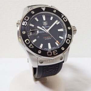 【美品】TAGHeuer　タグホイヤー　AQUARACER　アクアレーサー　WAJ12110　黒文字盤　500ｍ防水　替えベルト　デイト表示　シースルーバック