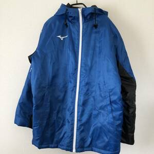 WS0073 レア 極美品　MIZUNO ミズノ ユニセックス ロングコート F ブルー（青） ポリエステル 入手困難 読売新聞　ベンチコート 