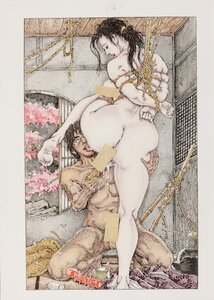 真作保証『笠間しろう 直筆着彩原画 画稿 SMマニア 2006年6月号』検)小妻容子 前田寿安 官能劇画 緊縛