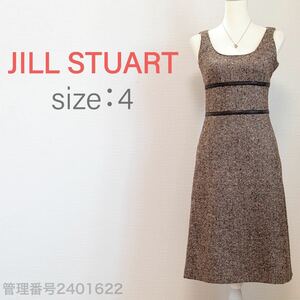 【送料無料】JILL STUART(ジルスチュアート)ウエストマーク　パイピングライン　ツイード調　ノースリーブワンピース　M