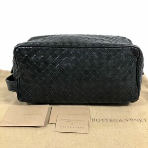 【ボッテガヴェネタ】基準内 BOTTEGA VENETA セカンドバッグ 黒 イントレチャート ハンドバッグ クラッチバッグ 本革 レザー メンズ 伊製 2