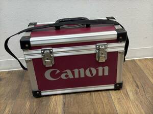 ※26144 Canon ハードカメラケース レトロ アタッシュケース 鍵付き 頑丈 赤系 個人保管