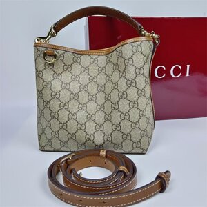 Gucci 極美品 グッチ コーティングされたキャンバス クラシックデザイン ショルダーバッグ ハンドバッグ