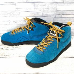 R5749bh【PUMA プーマ】スニーカー 23.5㎝ キッズ レディース ブルー ミドル シューズ ROMA HIKER ローマハイカー SUEDE LETHER 353795 01