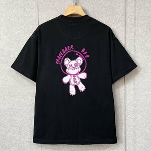 逸品・半袖Tシャツ 定価2万◆Emmauela・イタリア・ミラノ発◆コットン100％ 快適 吸汗 クマ 個性 トップス アメカジ 日常 L/48サイズ