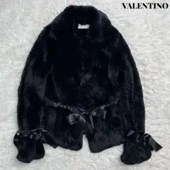 【美品】VALENTINO ROMA ラビット ファー ジャケット リボン 高級