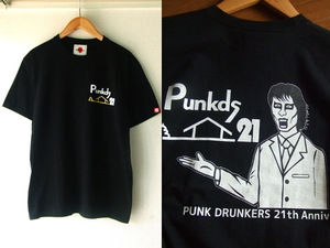L★パンクドランカーズ★21周年TEE Tシャツ黒　PUNK DRUNKERS21th記念センチュリー21サンプリング パロディ 面白