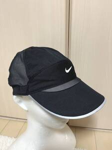 ナイキ　JUST DO IT DRY-FIT◆メッシュ薄手　帽子：黒