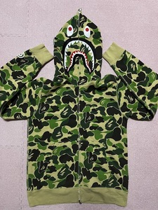 ★L★　BAPE ABC BIG camo green　エイプ　ベイプ　シャーク　パーカー　グリーン　ジップ　正規品　shark full zip hoodie bathing APE