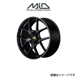 MID RMP 025F アルミホイール 4本 WRX STI VAB(18×8J 5-114.3 INSET42 セミグロスブラック+リムエッジDC+ロゴマシニング)