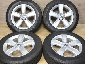 バリ溝付き美品☆VW フォルクスワーゲン ティグアン 純正 OP Corvara 6.5J +38 215/65R17 PCD112 コンチネンタル ノースコンタクト NC6