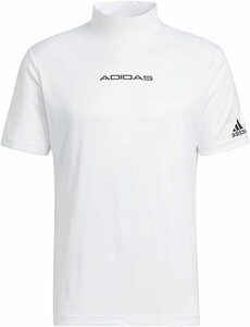 ◆新品 アディダス adidas GOLF ゴルフ エンボスプリント 半袖 モックネックシャツ O LL XL 白 ホワイト 定価8,490円 吸汗速乾 ハイネック