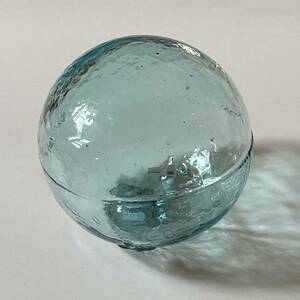 希少　浮き玉　浮き球　スリーピースモールド　three piece mold　ガラス　ビン玉　気泡　硝子　十刻印あり　縁起物　レトロ