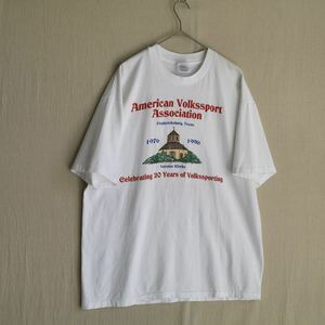 90s Hanes Tシャツ / XL コットン ホワイト プリント イラスト 文字 半袖 USA ビンテージ T4-05049-9264