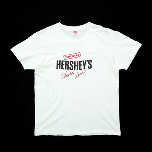 70s ビンテージ HERSHEYS ハーシー ハーシーズ Tシャツ HANES ヘインズ USA製 白 企業 古着 アメカジ メンズ XL 70年代 アドバタイジング