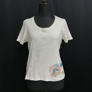 美品★ローラアシュレイ/LAURA ASHLEY★半袖カットソー/Tシャツ【レディースM/アイボリー/ivory】Tops/Shirts◆BH826