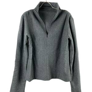 Dries Van Noten(ドリス ヴァン ノッテン) Open Collar Short Length Wool Longsleeve T Shirt (grey)