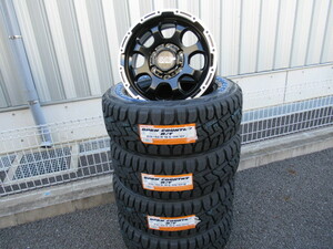 HOT STUFF MAD CROSS GRACE 16x6.5 +38 6-139.7 セミグロスブラック/ポリッシュ TOYO OPEN COUNTRY 215/65R16セット 200系ハイエース