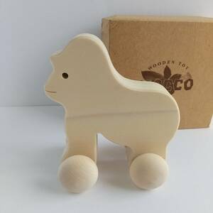 ☆sale☆未使用品☆WOODEN TOY 森の動物園・木のおもちゃ・ゴリラ/出産祝い/ベビーギフト/インテリア雑貨/アウトレット品(外箱潰れ)