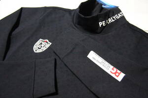 ★正規品★パーリーゲイツ PEARLY GATES★大人気 ダイヤメッシュ 長袖モックネックシャツ★制菌素材★ストレッチ★厚手生地★紺色★6 LL