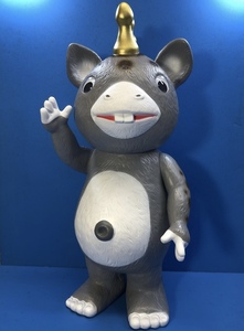 イヌクマ★快獣ブースカ★ジャイアントサイズ【モノクロ色】未使用新品 イヌクマパパさん色紙付き