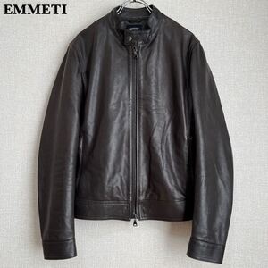 【極美品】EMMETI レザージャケット JURI ダークブラウン 48