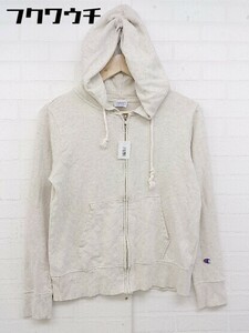 ◇ Champion チャンピオン ジップアップ 長袖 パーカー サイズ M アイボリー レディース