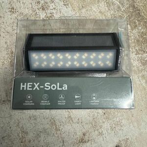 【未使用】ROOT CO. PLAY HEX-SoLa ソーラー充電対応 バッテリー LED ランタン PHSL-437502 多機能 キャンプ アウトドア 防災 mc01066507