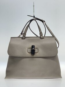 GUCCI◆ハンドバッグ_バンブーデイリー/レザー/GRY