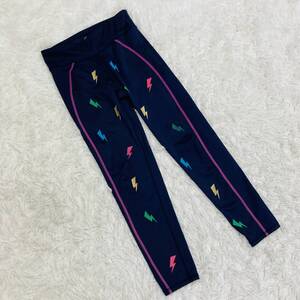 【588】GapFit Gap ギャップフィット キッズ 150サイズ XLサイズ 女の子 レギンス スパッツ ネイビー スポーツウェア カミナリ