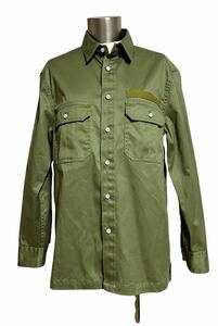 美品【BAILA掲載】upper hights アッパーハイツ ARMY●THE HAWK　ミリタリーシャツジャケット●サイズ1　カーキ