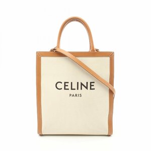 セリーヌ スモール バーティカル カバ ブランドオフ CELINE キャンバス トートバッグ キャンバス/レザー 中古 レディース