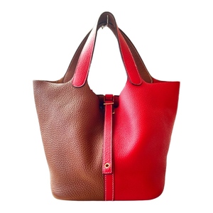 HERMES エルメス バッグ ハンドバッグ 064428 Red Taurillon Clemence ピコタンロック カザック MM