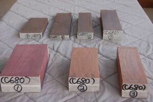 パープルハート　ブビンガ　ウエンジ　7ヶで7300円 角材 材木 木材 新品