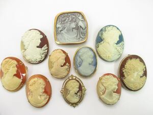 【D25】カメオ CAMEO カメオ系 シェルカメオ ブローチ など ヴィンテージ ビンテージ アクセサリー 大量 まとめ売り まとめ TIA