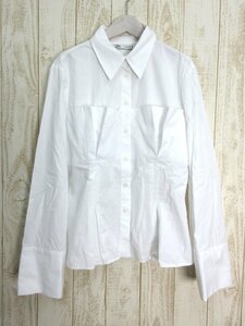 ZARA/ザラ：変形 長袖ブラウス ホワイト シャツ サイズUSA/L レディース/中古/USED