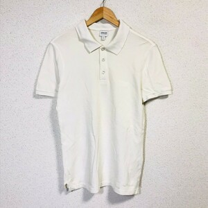 H8580dE ARMANI COLLEZIONI アルマーニコレツィオーニ ポロシャツ 半袖ポロシャツ ホワイト メンズ サイズL ブランド刺繍 ゴルフ
