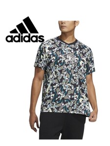 【新品特価!定価5490円が63%OFF!】アディダス adidas 総柄グラフィック 半袖Tシャツ / M RESPORT AOP TEE トップス Tシャツ/サイズM