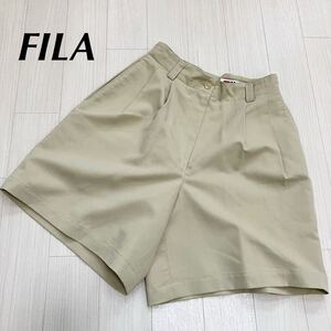 FILA ゴルフパンツ　レディースハーフパンツ ショートパンツ ベージュ　日本製　ポリエステル100% Sサイズ