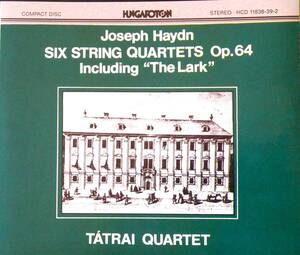 ☆廃盤超稀少 2CD 《ハイドン:6つの弦楽四重奏曲 作品64 - 「ひばり」を含む》タートライ四重奏団 ハンガリー盤 1976☆