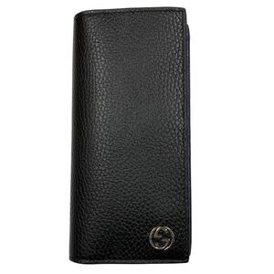 グッチ 財布 メンズ 610467 GUCCI 長財布 インターロッキングG レザー ブラック/ブルー系 アウトレット 610467 CAO2N 1040