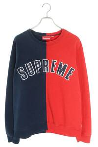 シュプリーム スウェット 18AW Split Crewneck Sweatshirt サイズ:M スプリットクルーネックスウェット 中古 HJ12